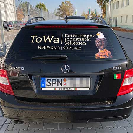 Fahrzeugbeschriftung ToWa Holzschnitzerei Sellessen